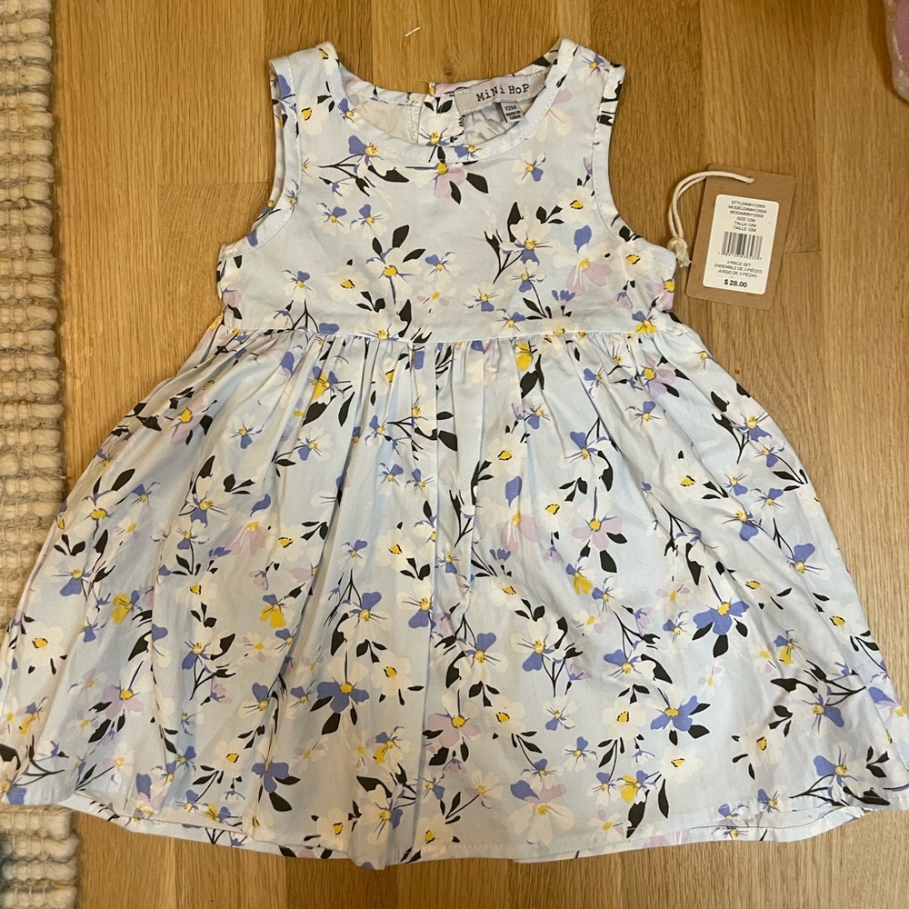 MiNi Hop blue floral dress NWT 12 mos